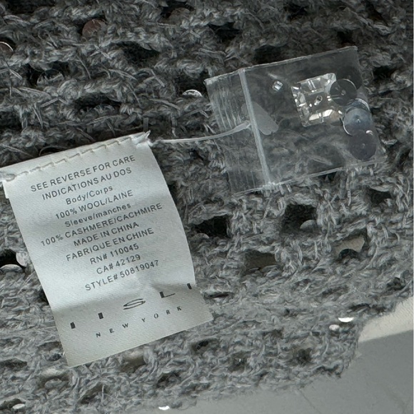 IISLI NY Rate Vintage 💯CASHMERE sequins and Swarovski Crystals sz M - Picture 16 of 16